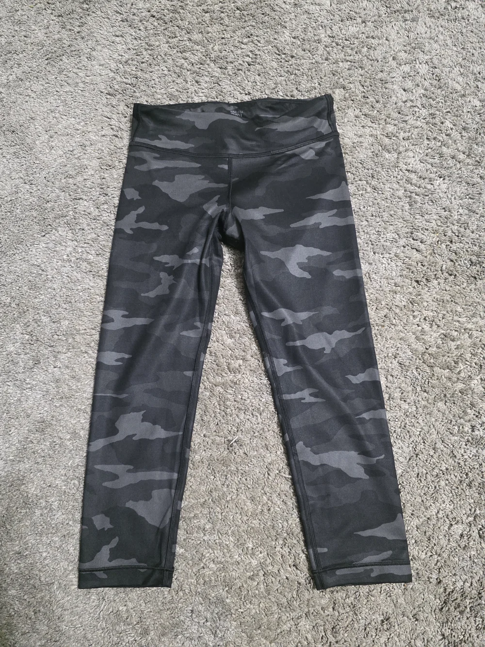 Athleta Black & Gray Camo Kids Leggings